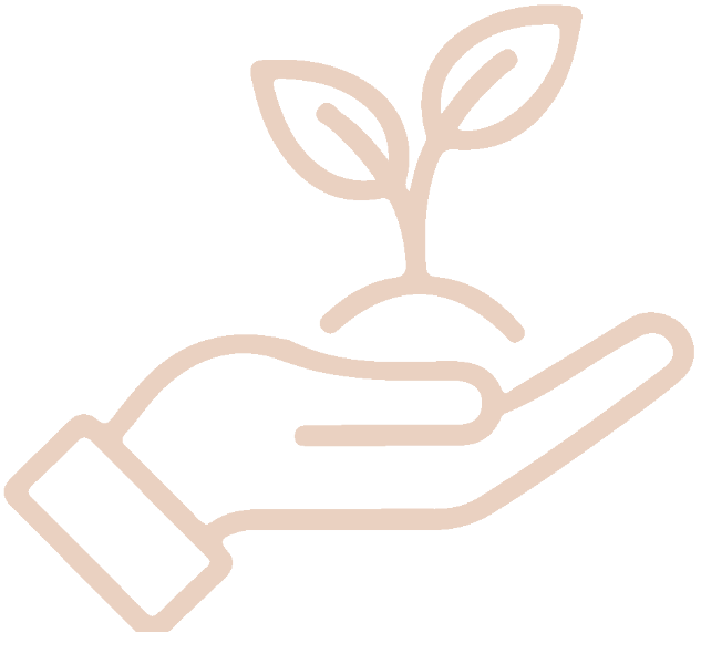 Icon representing a heart and leaf